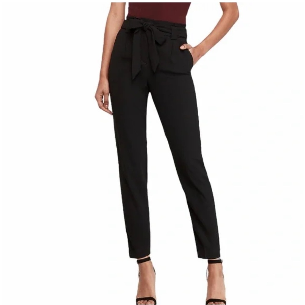 Express‎ Anke High Rise Tie Pants-Black